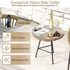 Tangkula 3 Piece Outdoor Patio Furniture Set