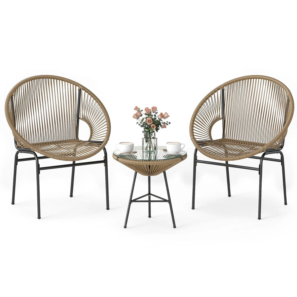 Tangkula 3 Piece Outdoor Patio Furniture Set