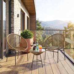 Tangkula 3 Piece Outdoor Patio Furniture Set
