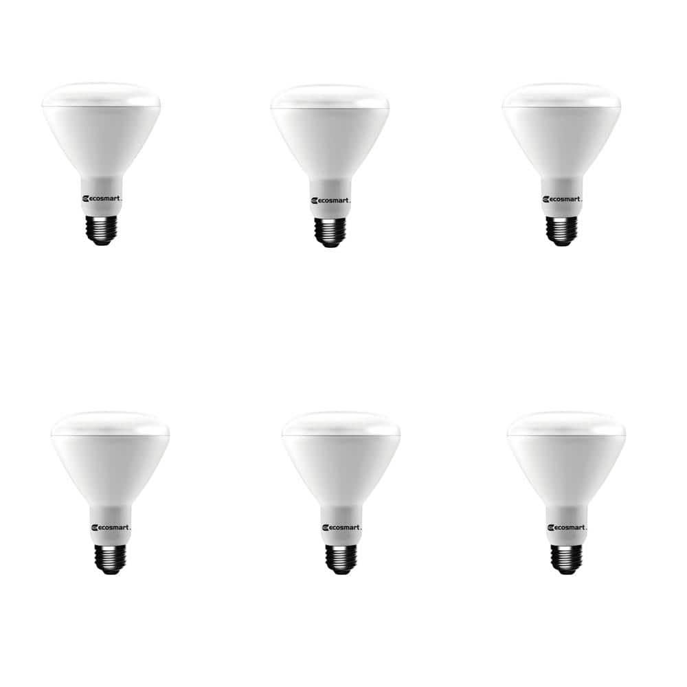 Ecosmart 65-Watt Equivalent Soft White BR30 Dimmable LED Light Bulb 6-Pack