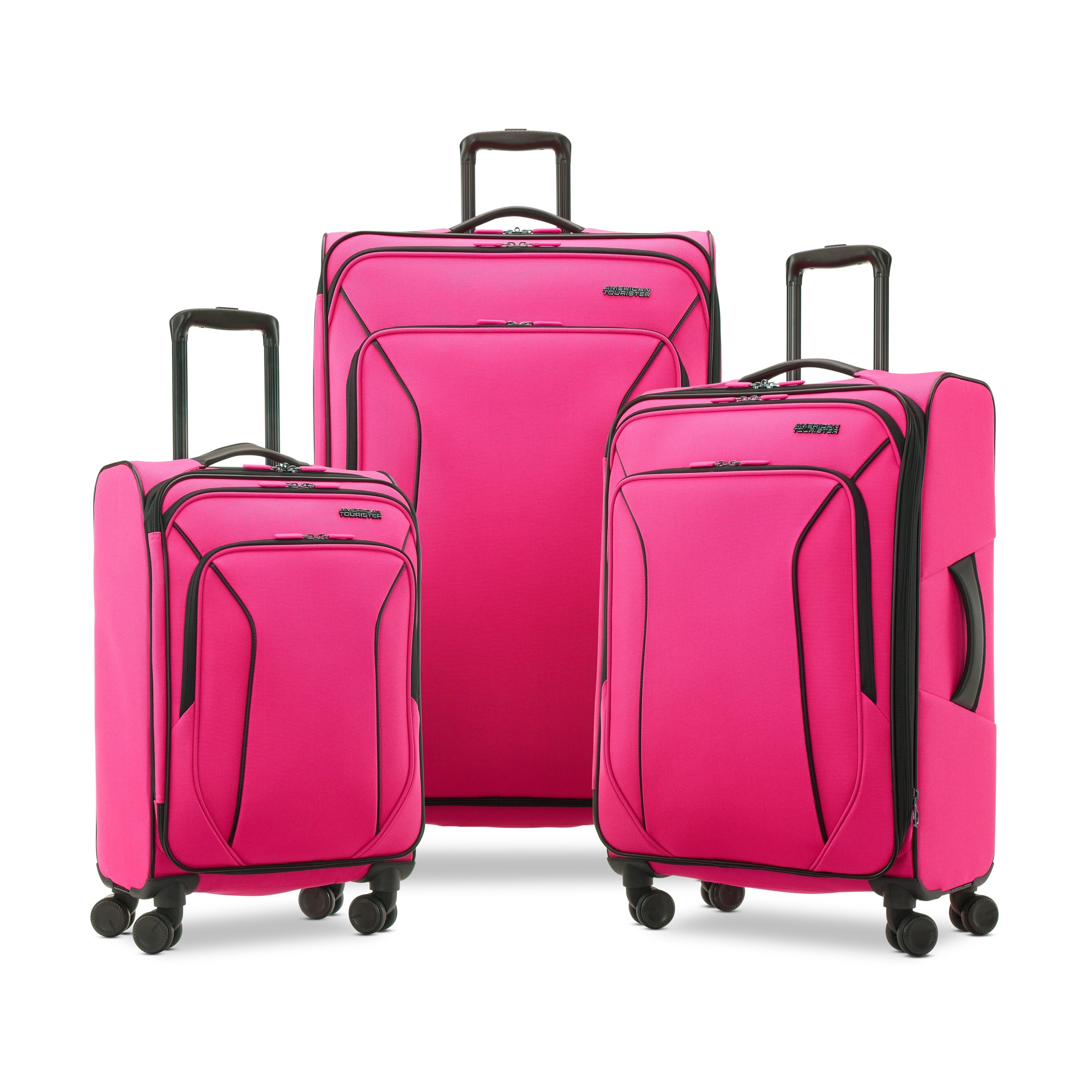 American Tourister X - Lite 3 - Piece Luggage Set with Spinner Wheels - Light Grey