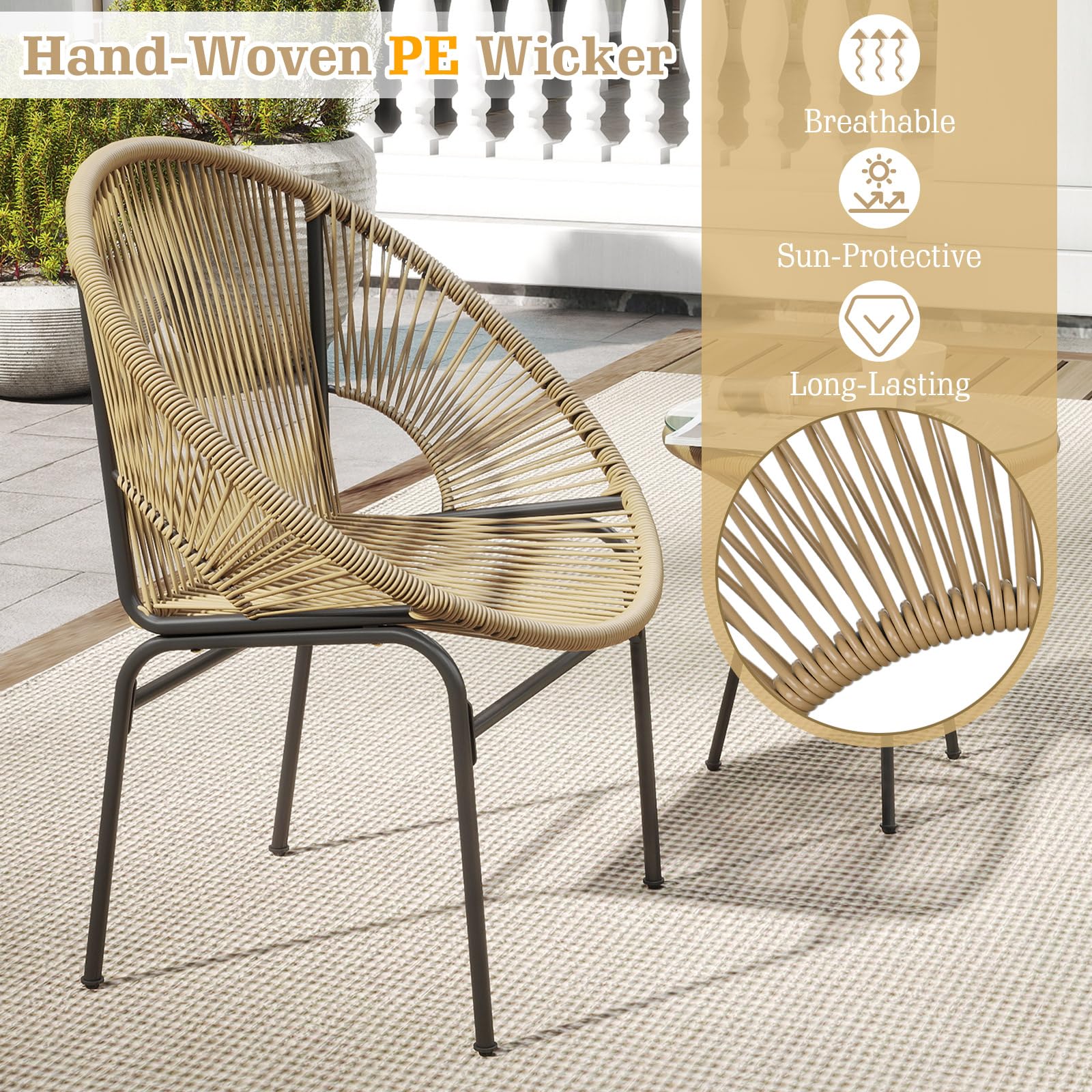 Tangkula 3 Piece Outdoor Patio Furniture Set