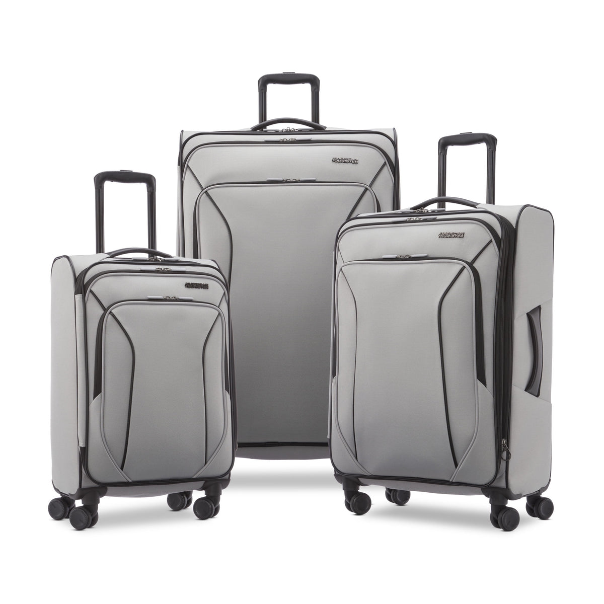 American Tourister X - Lite 3 - Piece Luggage Set with Spinner Wheels - Light Grey